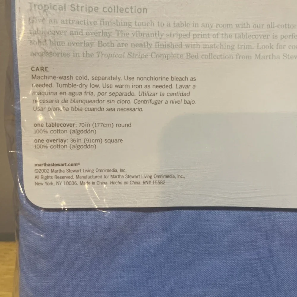 Vtg‎ Martha Stewart Tropical Blue Stripe 70